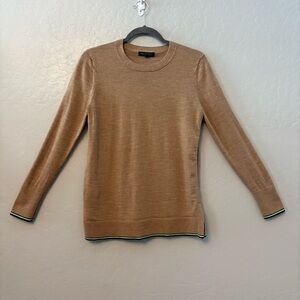 Banana Republic camel tan extra fine merino wool sweater petite medium